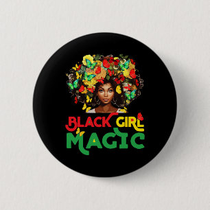 Black Girl Magic Black History Month Butterfly Pri 6 Cm Round Badge