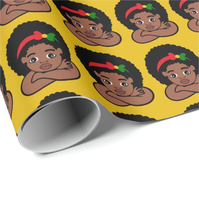 Black Girl Magic Christmas Presents Birthday Gifts Wrapping Paper (Roll Corner)