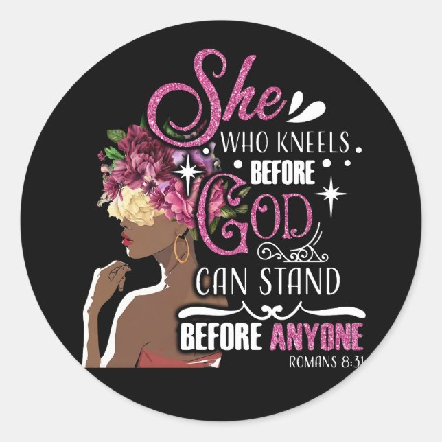 Black Girl Magic Classic Round Sticker (Front)