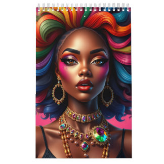 Black girl magic colorful melanin woman sista  calendar