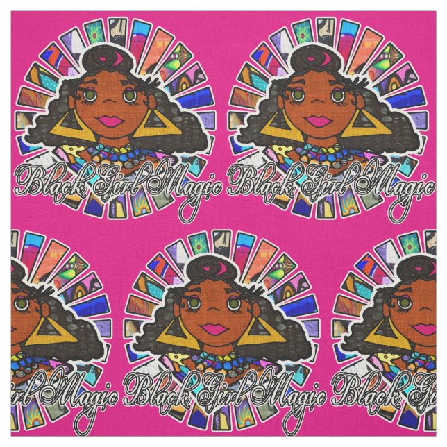 Black Girl Magic Graffiti Black Woman Fabric (Swatch)
