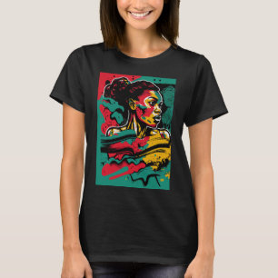 Black Girl Magic Melanin Afro Queen Black Girl Pri T-Shirt