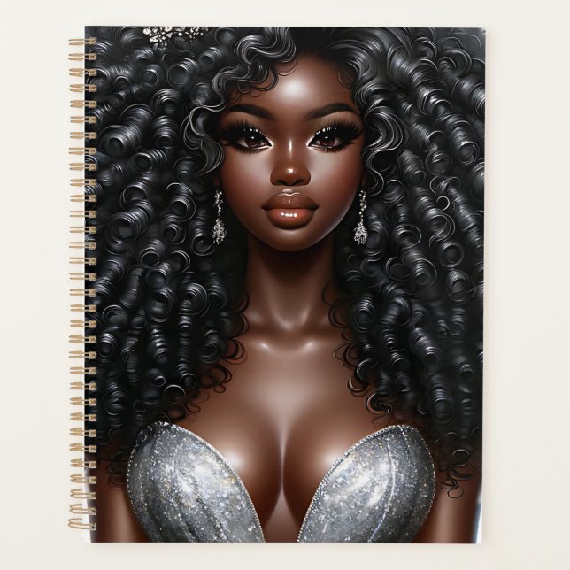 Black girl magic melanin brown skin girls sista planner (Front)