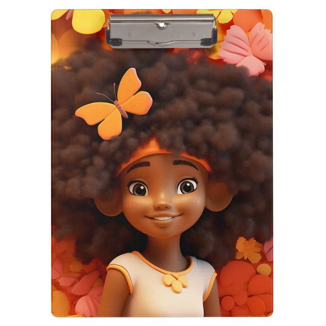 Black girl magic melanin princess brown skin girls clipboard (Front)