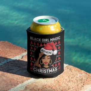 Black Girl Magic Merry Christmas African American  Can Cooler