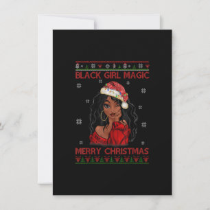 Black Girl Magic Merry Christmas African American  Invitation