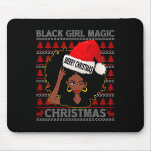 Black Girl Magic Merry Christmas African American Mouse Mat