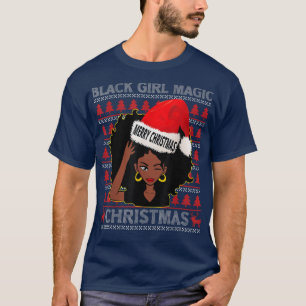 Black Girl Magic Merry Christmas African American T-Shirt