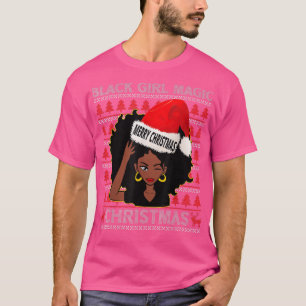 Black Girl Magic Merry Christmas African American T-Shirt