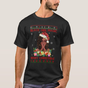Black Girl Magic Merry Christmas African American T-Shirt
