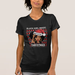 Black Girl Magic Merry Christmas African American  T-Shirt