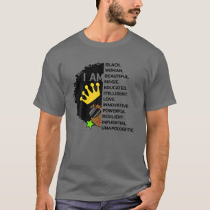 Black Girl Magic Queen Melanin Black Woman Junenth T-Shirt