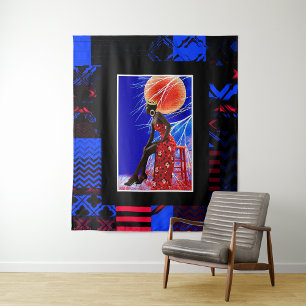 Black Girl Magic • Radiant Afrocentric Art Tapestr Tapestry