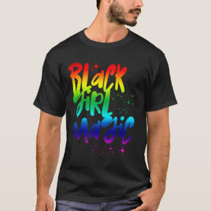 Black Girl Magic Retro Rainbow African Queen Melan T-Shirt