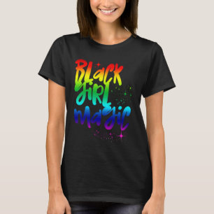 Black Girl Magic Retro Rainbow African Queen Melan T-Shirt