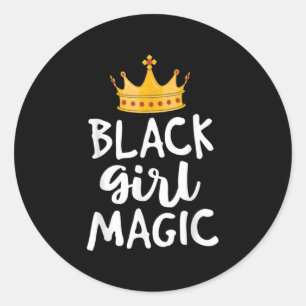 Black Girl Magic s for Women Girls Kids African Qu Classic Round Sticker