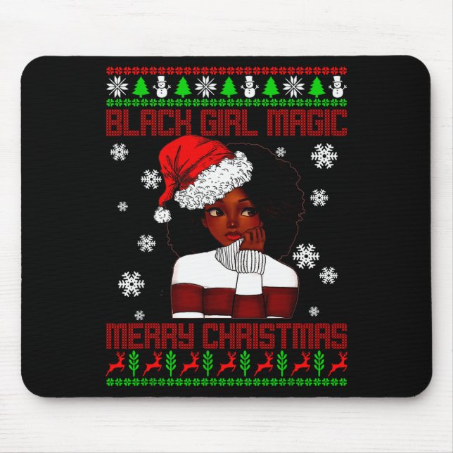 Black Girl Magic Ugly Christmas African American W Mouse Mat (Front)