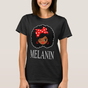 Black Girl Magic Winking Eye Afro Lips Black Queen T-Shirt