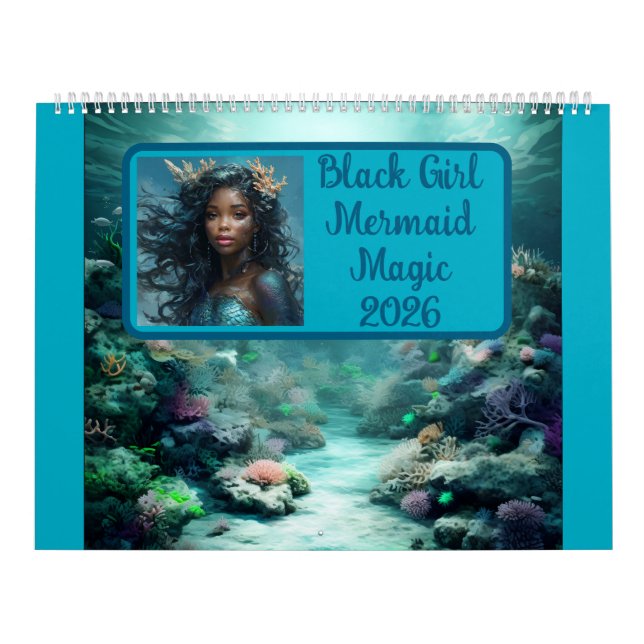 Black Girl Mermaid Magic 2026 Calendar (Cover)