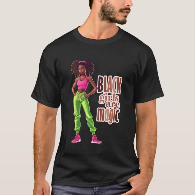 Black Girl Minding My Black Owned Business Month S T-Shirt (Front)