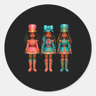 Black Girl Nutcracker Christmas Nk Nutcracker Xmas Classic Round Sticker