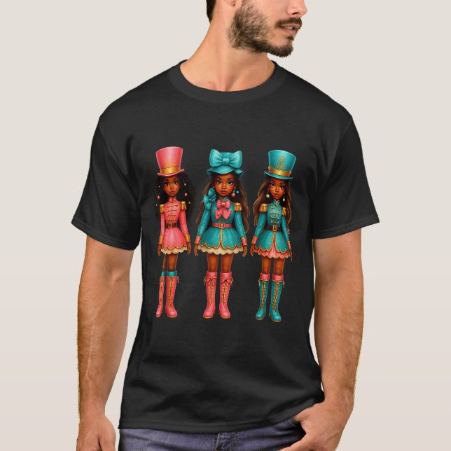 Black Girl Nutcracker Christmas Nk Nutcracker Xmas T-Shirt (Front)