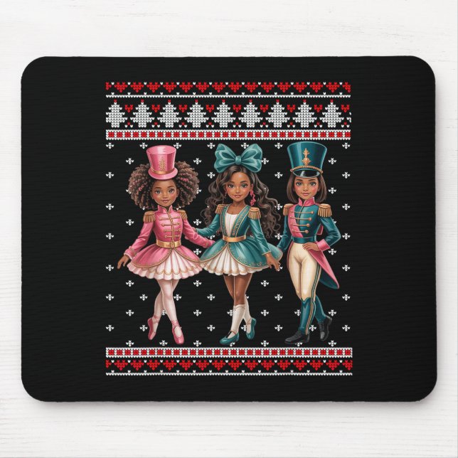 Black Girl Nutcracker Western Nutcracker Bow Ugly  Mouse Mat (Front)