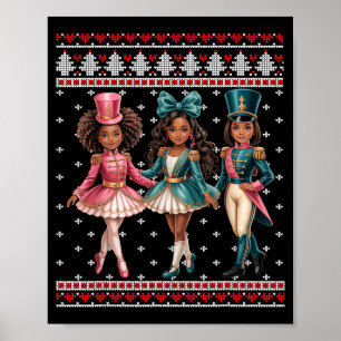 Black Girl Nutcracker Western Nutcracker Bow Ugly  Poster
