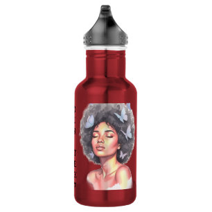 Black Girl Pastel Minimalistic Butterfly Custom 532 Ml Water Bottle