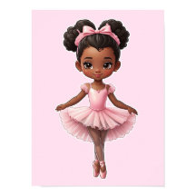 Black Girl Pink Ballerina Ballet