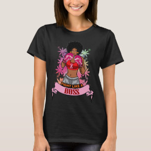 Black Girl Pink Warrior Breast Cancer Awareness Bo T-Shirt