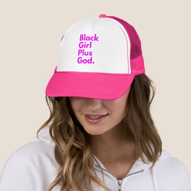 BLACK GIRL PLUS GOD TRUCKER HAT (In Situ)