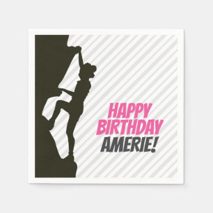 Black Girl Rock Climbing Party Napkin