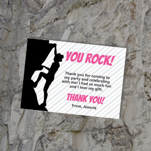 Black Girl Rock Climbing Party Thank You Card