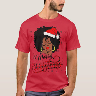Black Girl Santa Hat Afro Merry Christmas Sweater 