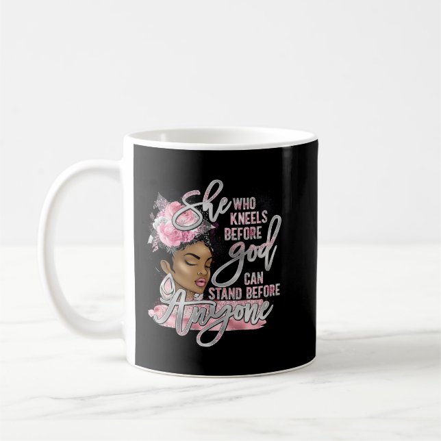 Black Girl She Who Kneels Before God Christian Afr Coffee Mug (Left)