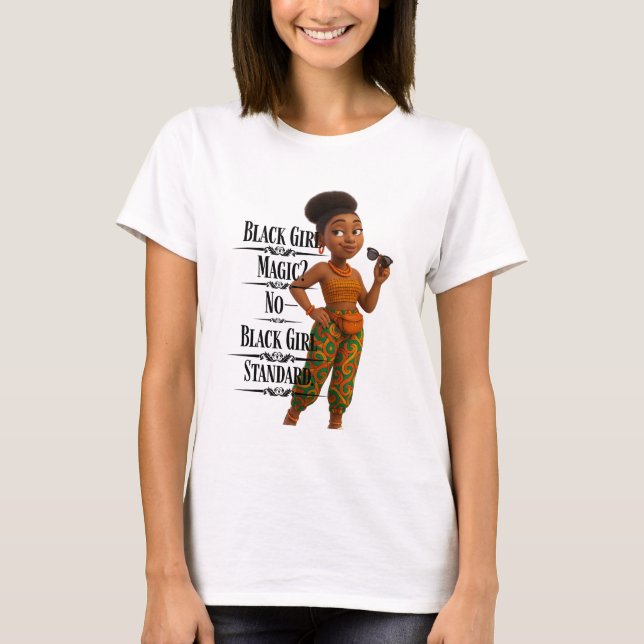 Black Girl Standard,Afro Modern,Pixarstyle 3d T-Shirt (Front)