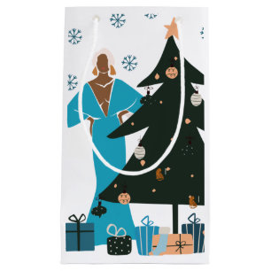 Black Girl White Hair  Christmas Gift Bag
