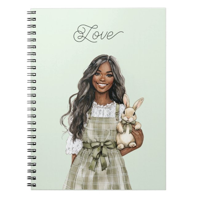 Black Girl with Brown Lamb Notebook (Front)