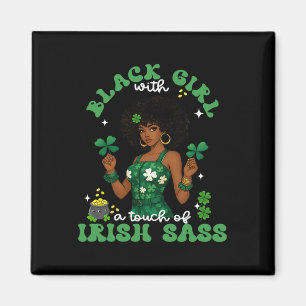 Black Girl With Irish S St. Patrick's Day Irish Pr Magnet