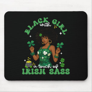 Black Girl With Irish S St. Patrick's Day Irish Pr Mouse Mat