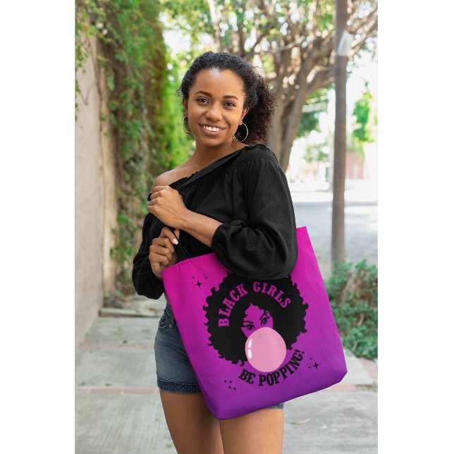Black Girls Be Popping Cute Tote Bag (Cute, bold, and ready to roll—this tote brings the whole mood with you.)