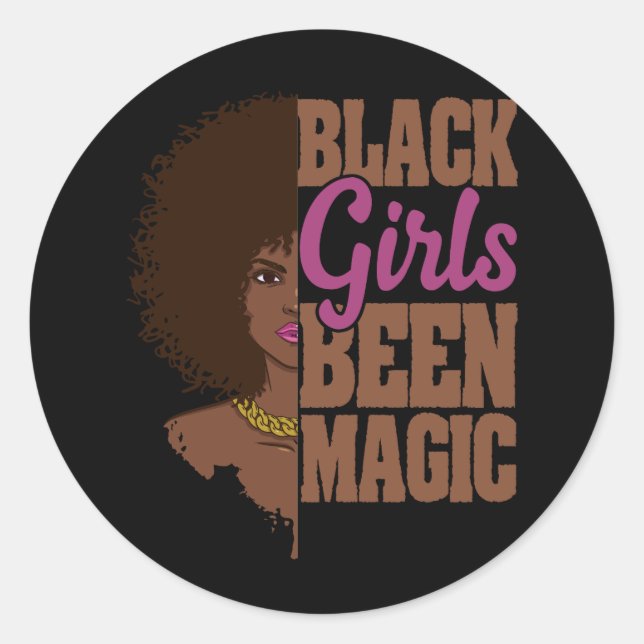 Black Girls Been Magic African Queen Classic Round Sticker (Front)