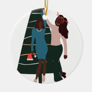 Black Girls Best Friend Christmas Ceramic Tree Decoration