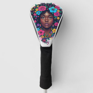 Black Girls Golf bright floral Head Cover