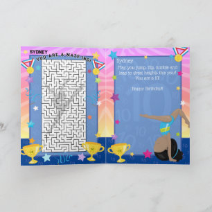 Black Girls Gymnastics You Are A-Maze-ing Birthday Card