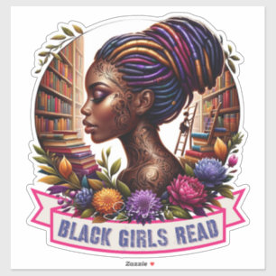 Black Girls Read   14x14 Kiss-Cut Sticker Sheet