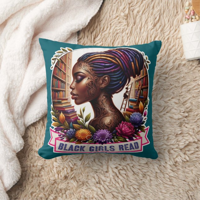 Black Girls Read | 16x16 Accent Throw Pillow (Blanket)