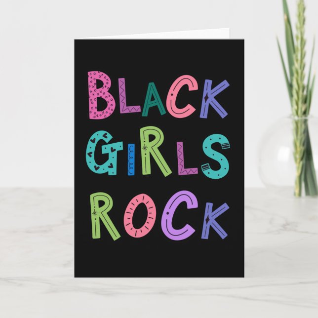 Black Girls Rock Black Queens Princess Kids Girls Card (Front)