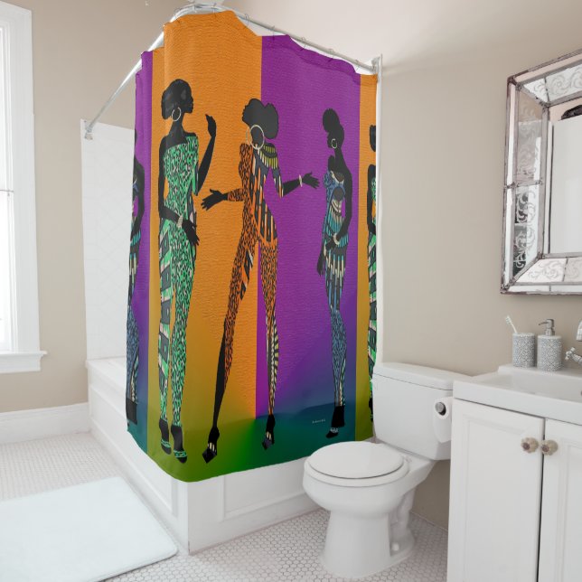 Black Girls Rock Ethnic Shower Curtain (In Situ)